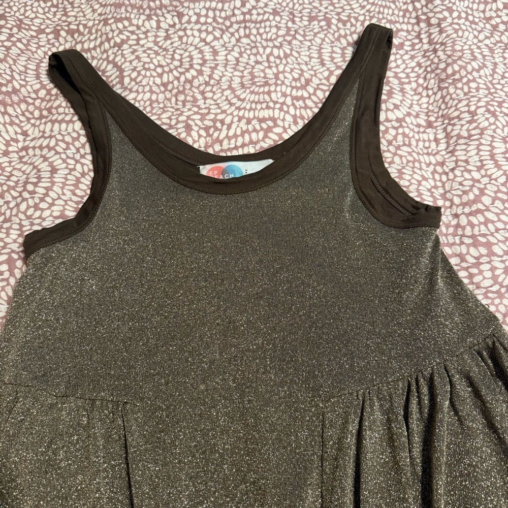 Free People Metallic Chocolate Beach Cruse Dress Size S - Picture 4 of 6